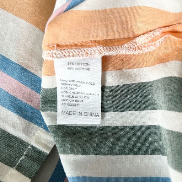 Trovata Birds of Paradis Della Button Down Shirt in Antibbes Stripe Size XS - Picture 6 of 6